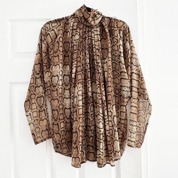 Smythe Snake Print Turtleneck Blouse, size XS - Picture 4 of 10